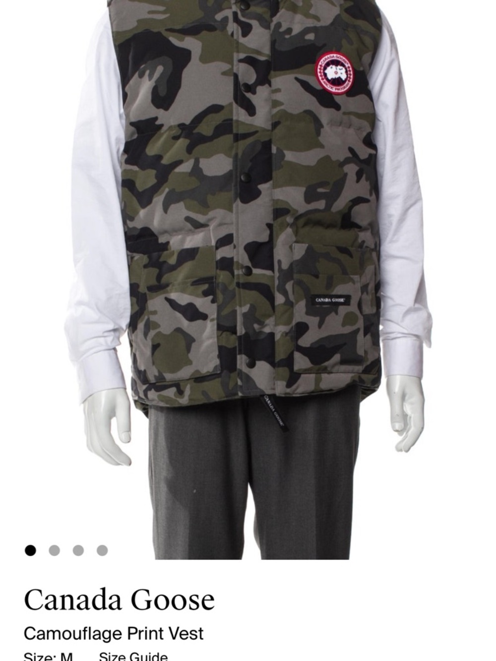 Canada Goose Camouflage Quilted Vest in Green and Gray